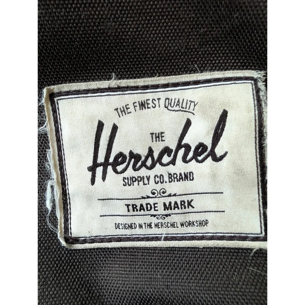 Herschel Supply Co Settlement Backpack Black Canvas Faux Leather Bottom Classic